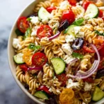 Vibrant Greek Pasta Salad with Fresh Ingredients