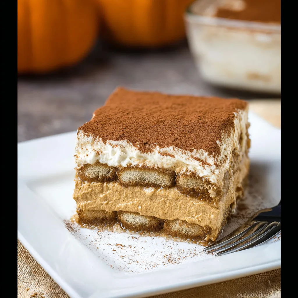 No Bake Pumpkin Spice Latte Tiramisu