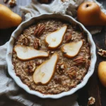Pear and Walnut Baked Oatmeal Ready to Serve