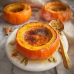 Delicious Pumpkin Crème Brûlée in a Beautiful Dish