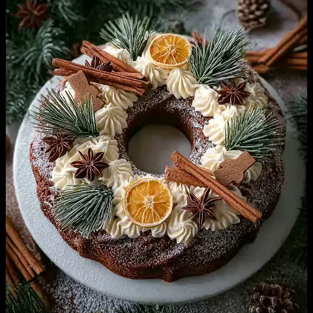 Spiced Gingerbread Wreath Cake – A Cozy Holiday Delight!