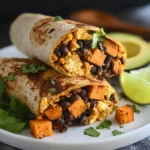 Delicious Sweet Potato and Black Bean Breakfast Burrito