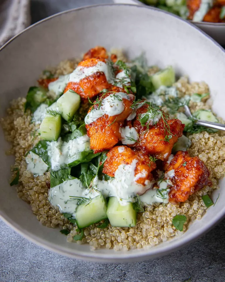 Colorful Salmon Quinoa Bowl Ready to Enjoy